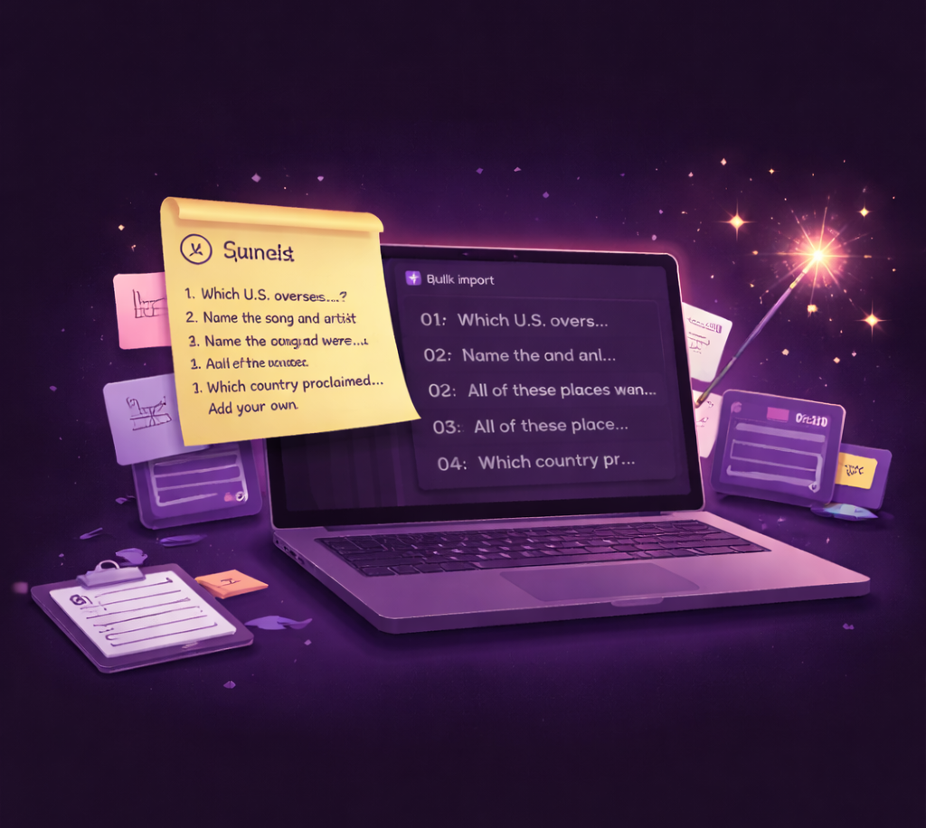 Bulk import transforming notes into quiz slides